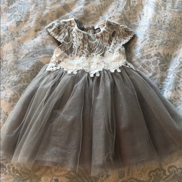 Neiman Marcus Baby Girl Gray Tulle And Lace Dress Poshmark